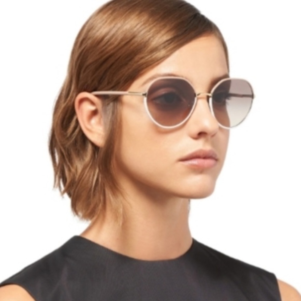 Prada Silver and Black Round Sunglasses